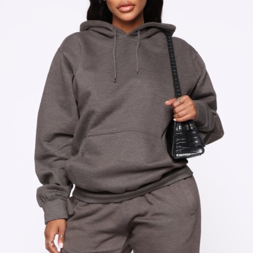 Stole Your Boyfriend's Oversized Hoodie - Charcoal